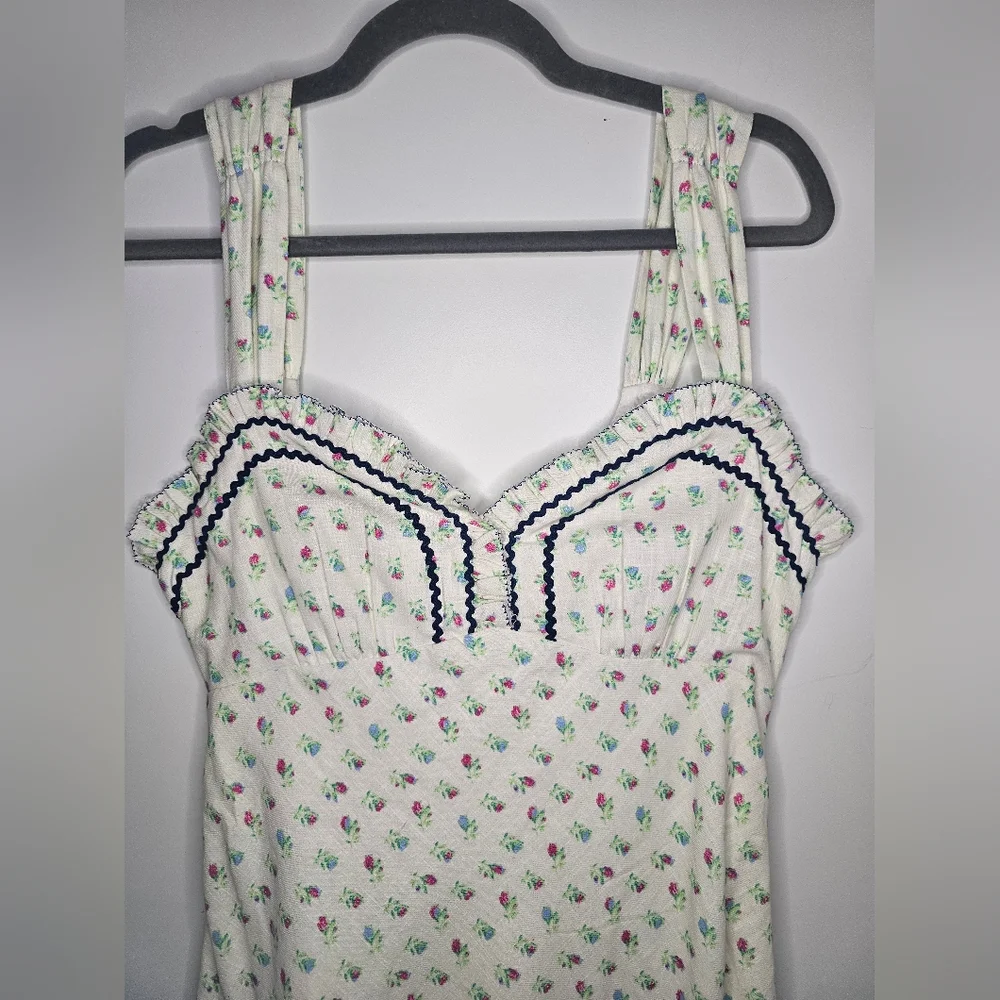 NWT FREE PEOPLE -Sz S- Sweet Hearts Midi Dress in Ivory Combo - Picture 8 of 16